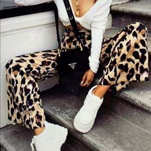 NWOT Club London leopard flare pants